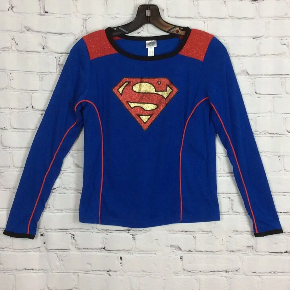 DC Superhero Girls Supergirl Costume Halloween Child's Size M/L Long Sleeve Top